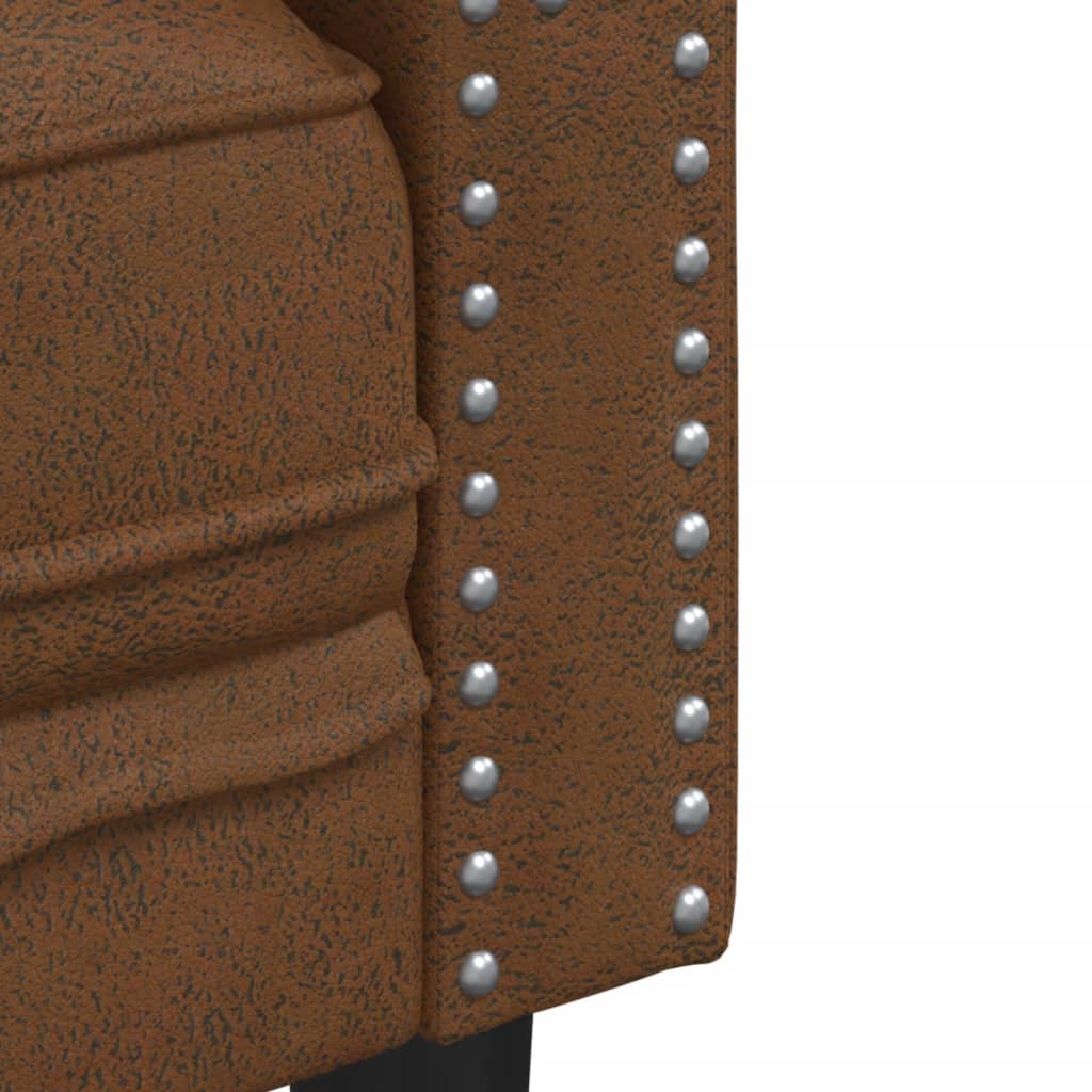 vidaXL Canapea Chesterfield cu 3 locuri, maro, piele ecologică vidaXL Canapea Chesterfield cu 3 locuri, maro, piele ecologică