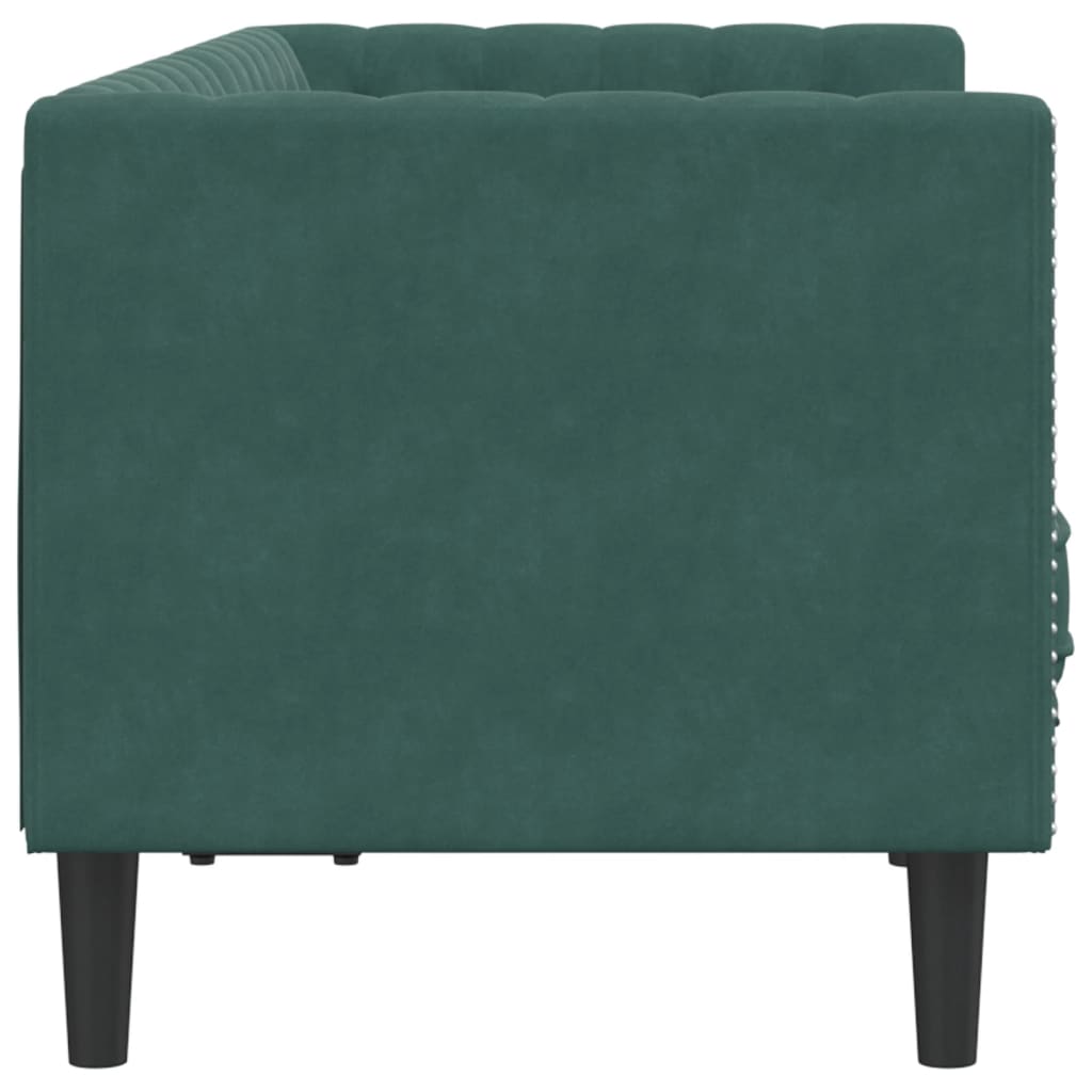 vidaXL Canapea Chesterfield cu pernuțe/2 locuri, verde închis, catifea vidaXL Canapea Chesterfield cu pernuțe/2 locuri, verde închis, catifea