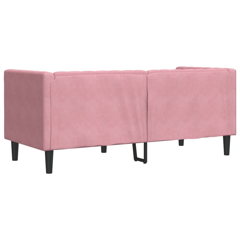vidaXL Canapea Chesterfield cu pernuțe/2 locuri, roz, catifea vidaXL Canapea Chesterfield cu pernuțe/2 locuri, roz, catifea