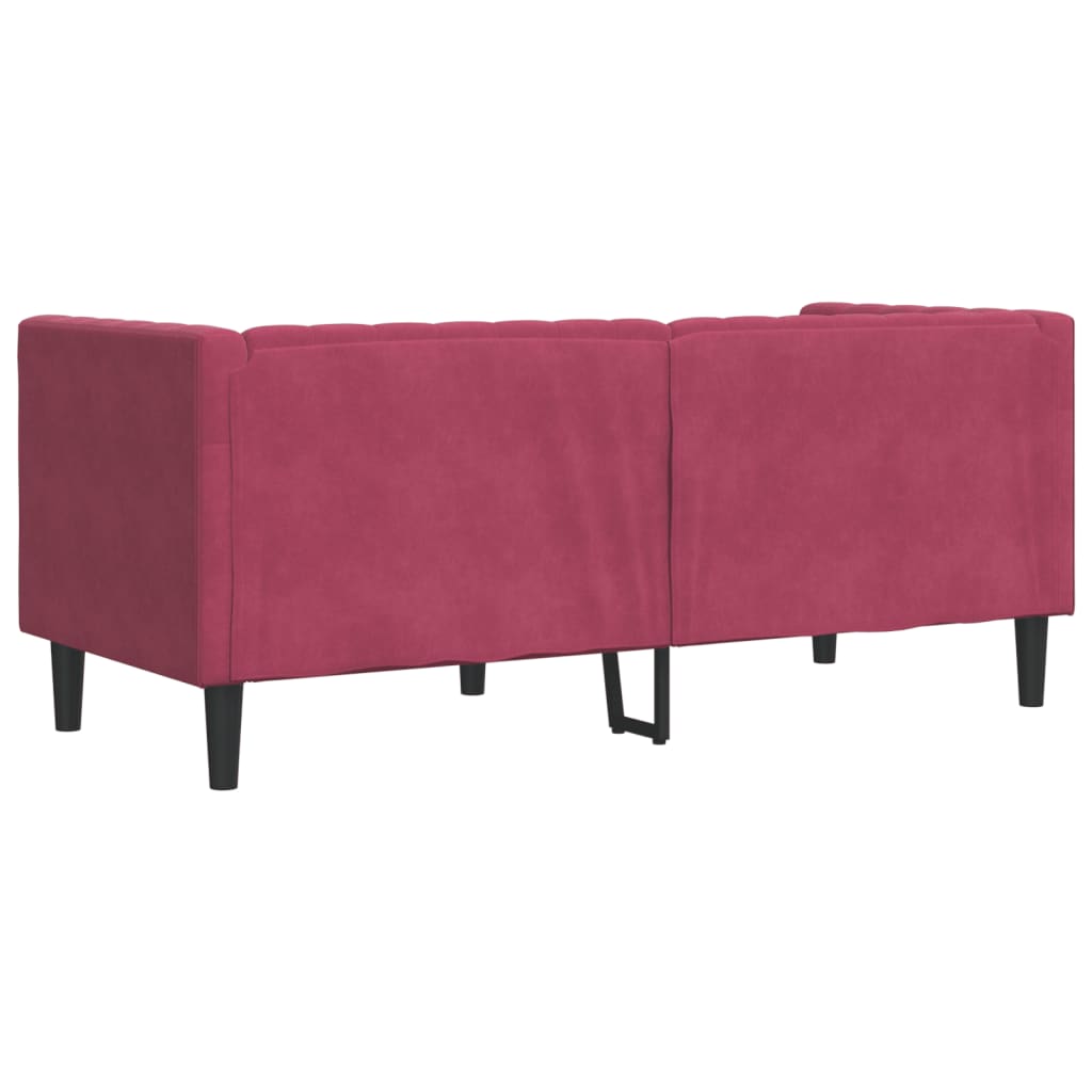 vidaXL Canapea Chesterfield cu pernuțe/2 locuri, roșu vin, catifea vidaXL Canapea Chesterfield cu pernuțe/2 locuri, roșu vin, catifea