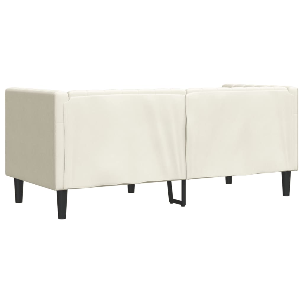 vidaXL Canapea Chesterfield cu pernuțe/2 locuri, crem, catifea vidaXL Canapea Chesterfield cu pernuțe/2 locuri, crem, catifea