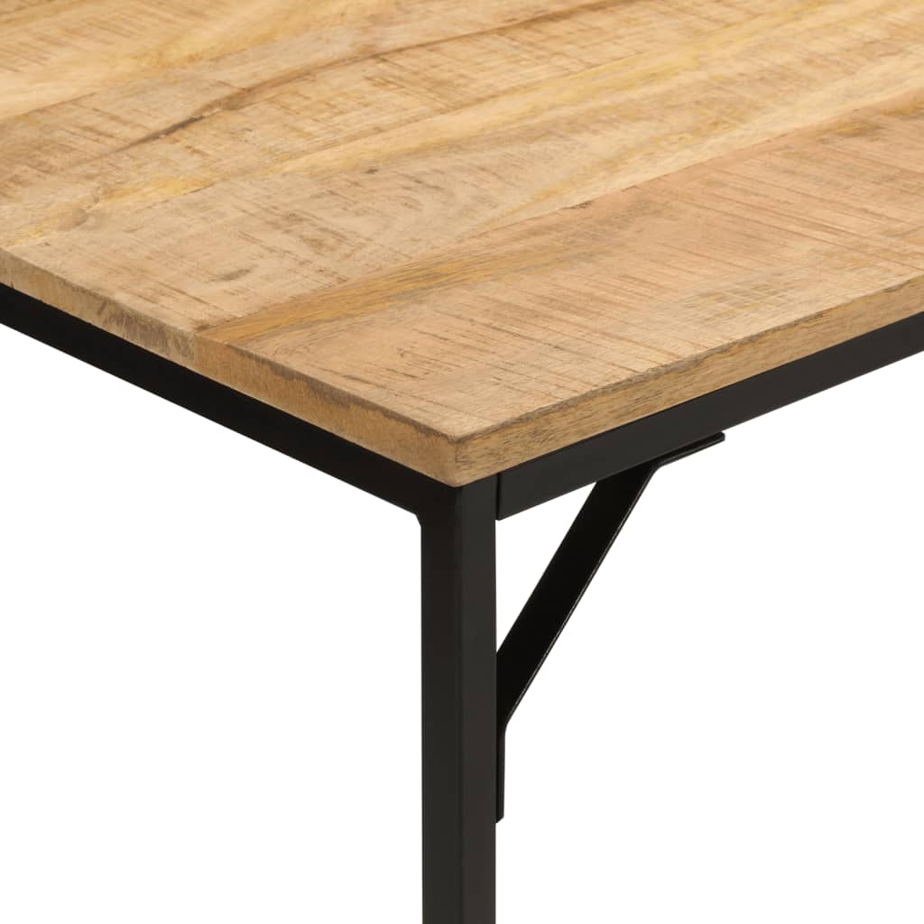 vidaXL Masă de bucătărie, 110x55x75 cm, lemn masiv mango brut și fier