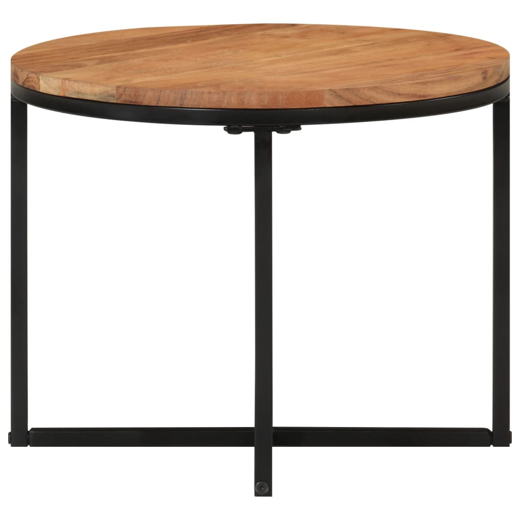 vidaXL Măsuță de cafea, 45x45x35 cm, lemn masiv de acacia și fier vidaXL Măsuță de cafea, 45x45x35 cm, lemn masiv de acacia și fier
