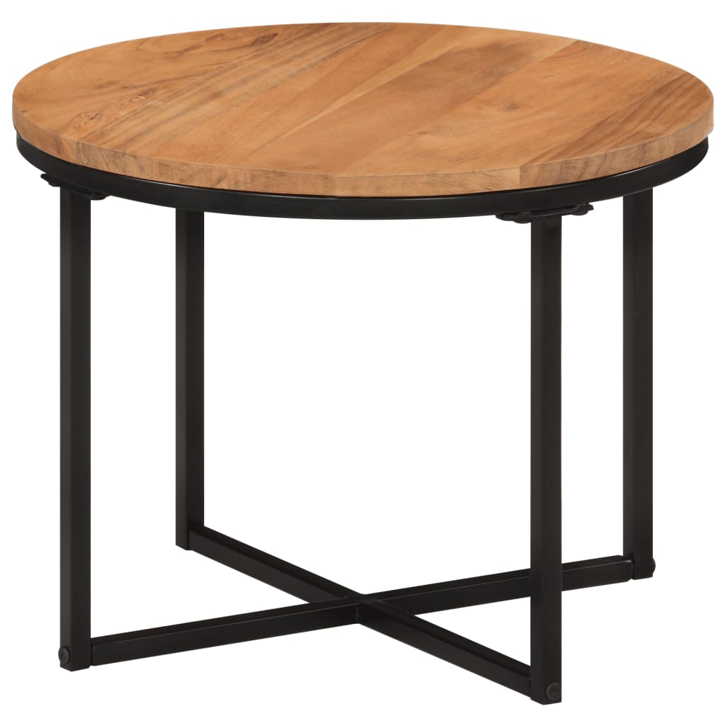 vidaXL Măsuță de cafea, 45x45x35 cm, lemn masiv de acacia și fier vidaXL Măsuță de cafea, 45x45x35 cm, lemn masiv de acacia și fier