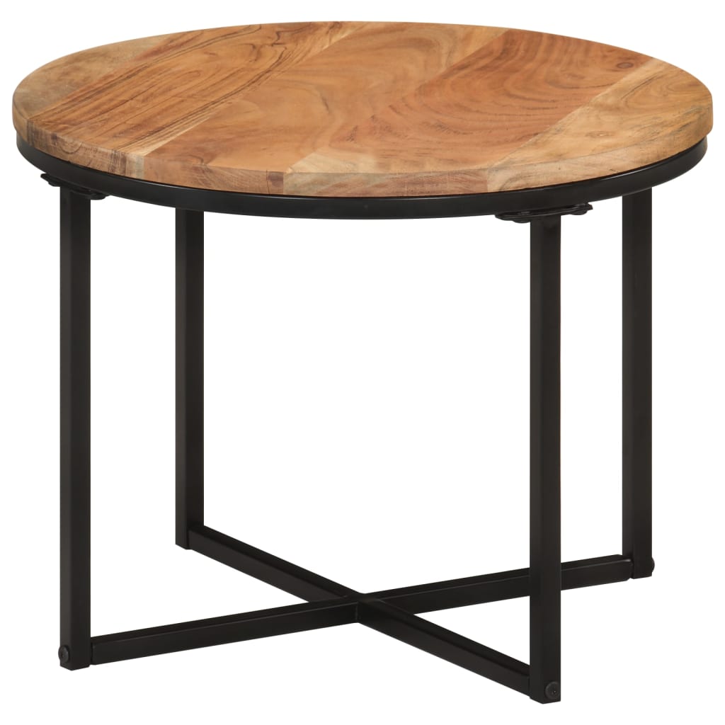 vidaXL Măsuță de cafea, 45x45x35 cm, lemn masiv de acacia și fier vidaXL Măsuță de cafea, 45x45x35 cm, lemn masiv de acacia și fier