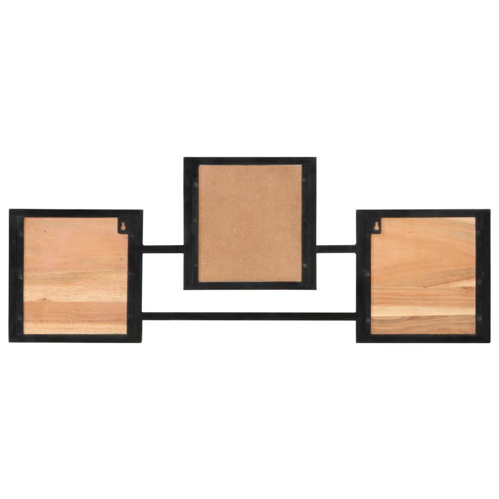 vidaXL Cuier de perete, 90x1x35 cm, lemn masiv de acacia și fier vidaXL Cuier de perete, 90x1x35 cm, lemn masiv de acacia și fier