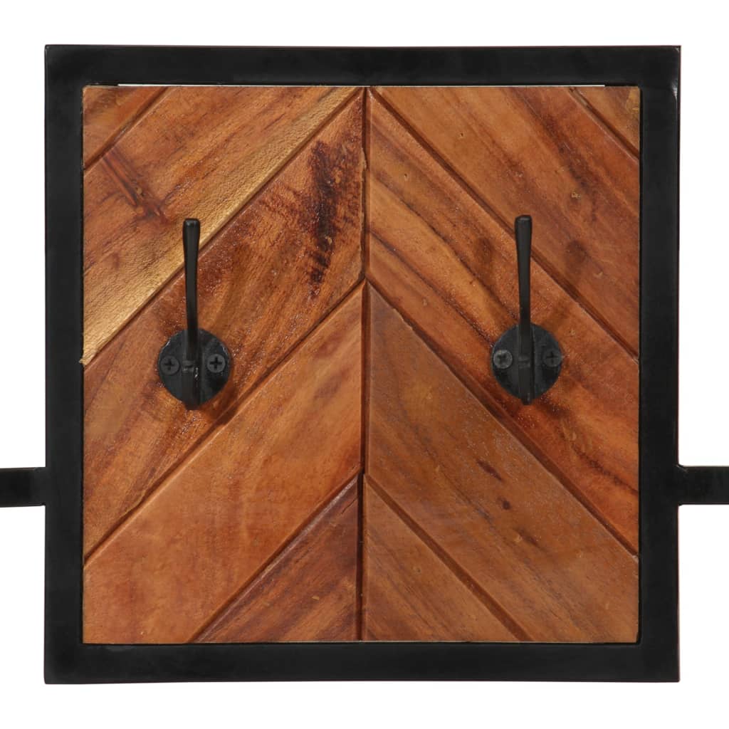 vidaXL Cuier de perete, 90x1x35 cm, lemn masiv de acacia și fier vidaXL Cuier de perete, 90x1x35 cm, lemn masiv de acacia și fier