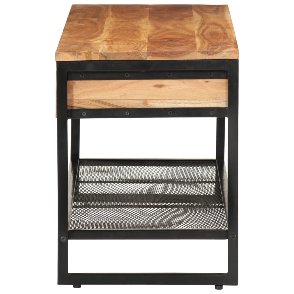 vidaXL Bancă de pantofi, 110x35x45 cm, lemn masiv de acacia și fier