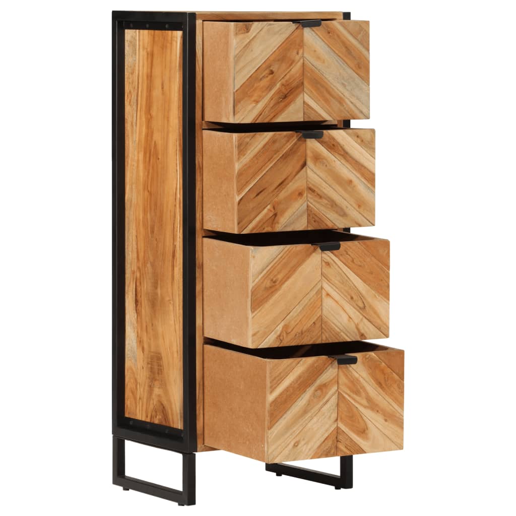 vidaXL Dulap de baie, 40x30x100 cm, lemn masiv de acacia și fier vidaXL Dulap de baie, 40x30x100 cm, lemn masiv de acacia și fier