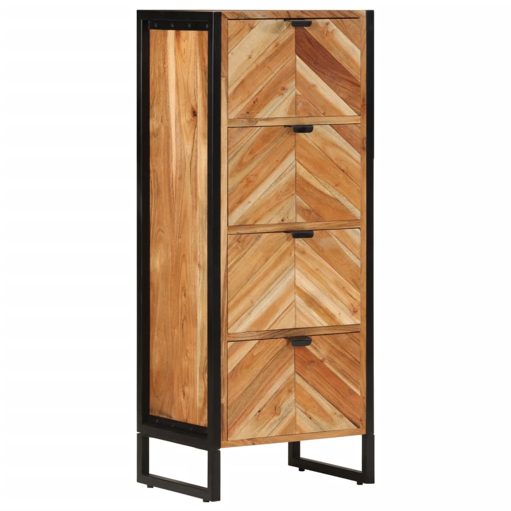 vidaXL Dulap de baie, 40x30x100 cm, lemn masiv de acacia și fier vidaXL Dulap de baie, 40x30x100 cm, lemn masiv de acacia și fier