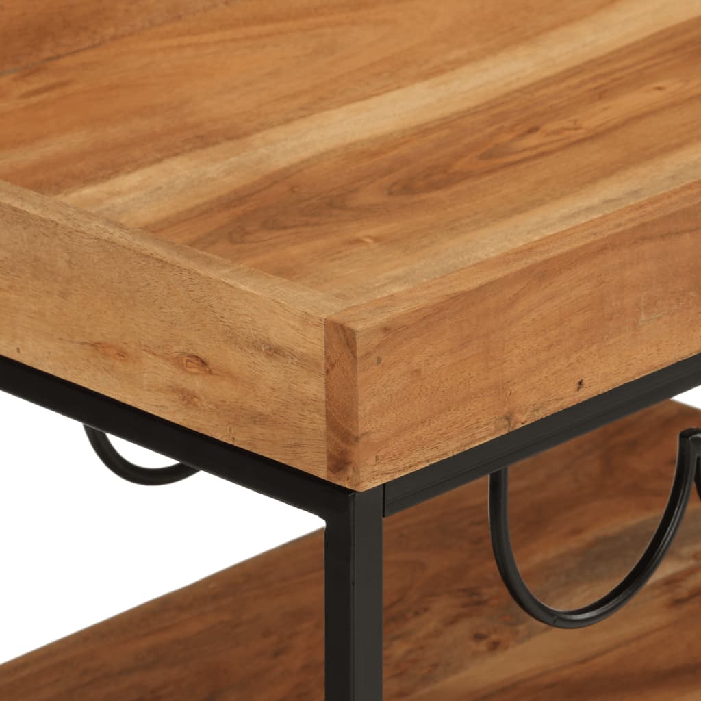 vidaXL Cărucior de bar, 60x40x80 cm, lemn masiv de acacia și fier