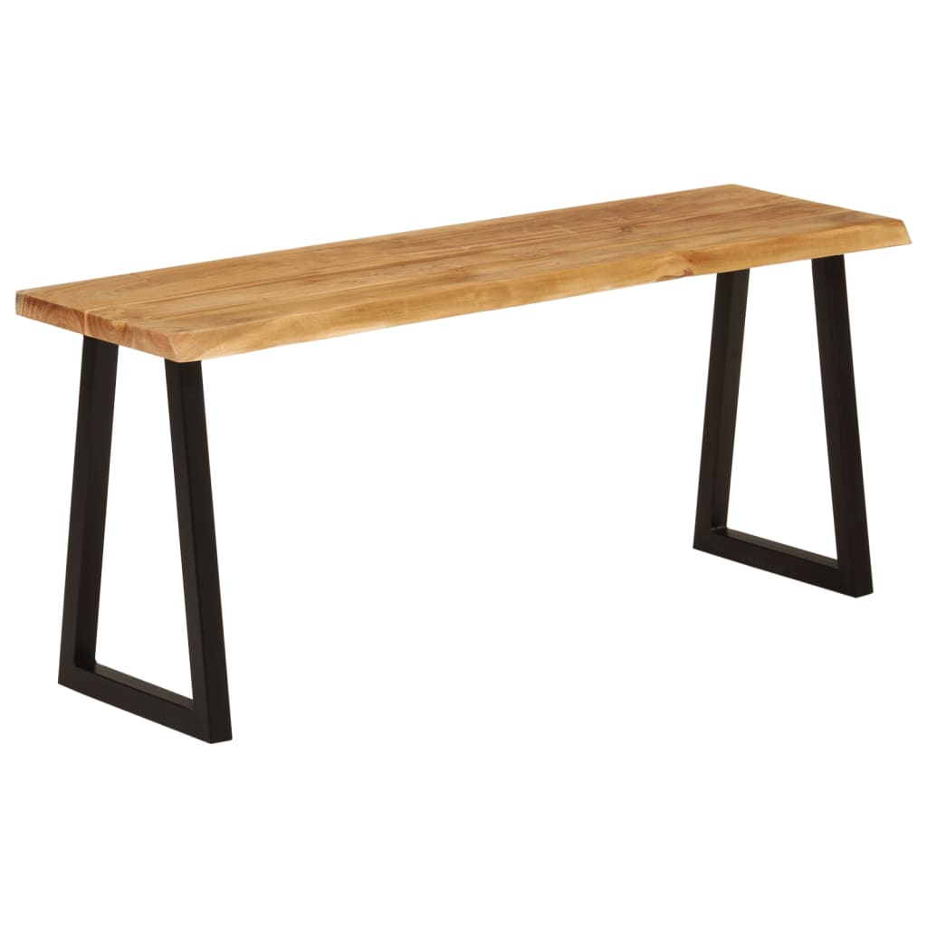 vidaXL Bancă cu margini naturale 105 cm, lemn masiv de acacia