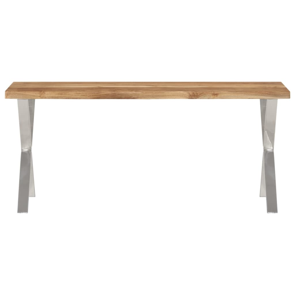 vidaXL Bancă cu margini naturale 105 cm, lemn masiv de acacia