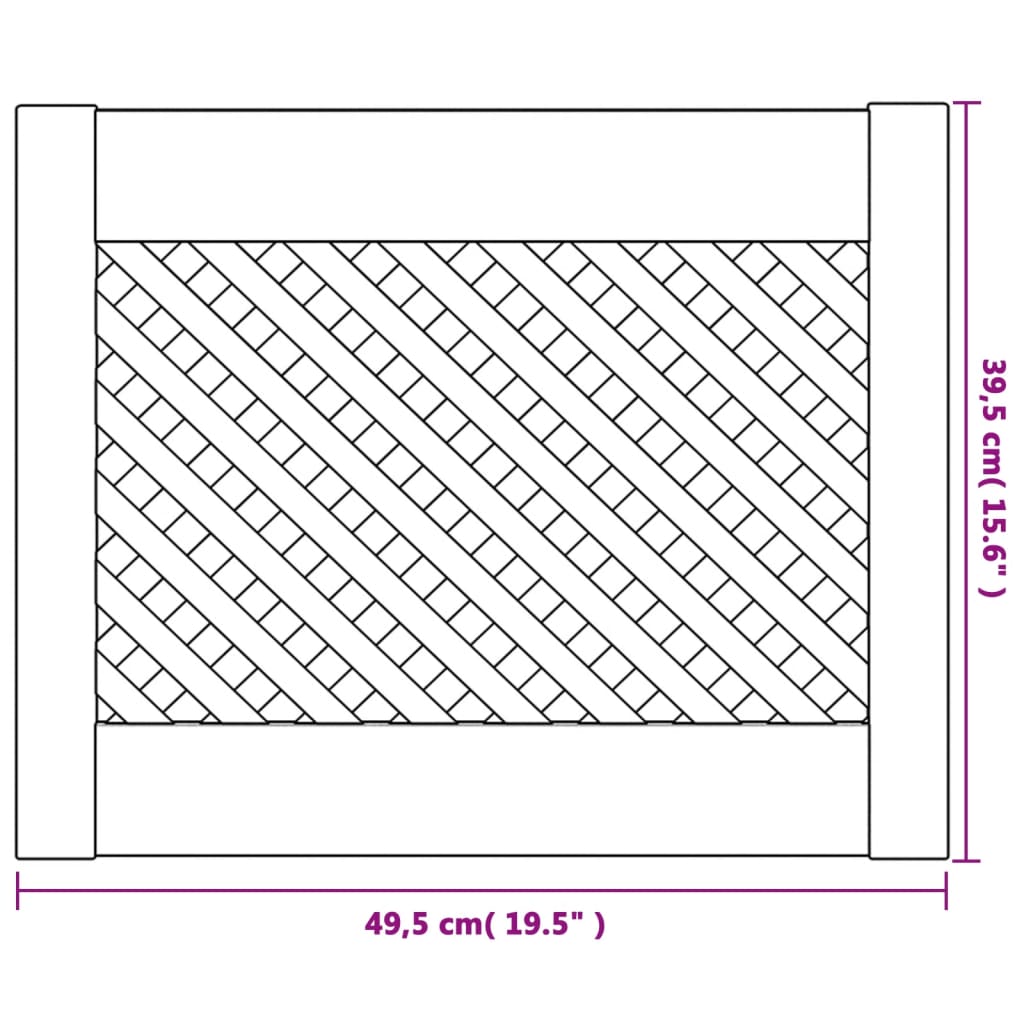 vidaXL Uși de dulap cu zăbrele 2 buc. 49,5x39,5 cm, lemn masiv de pin