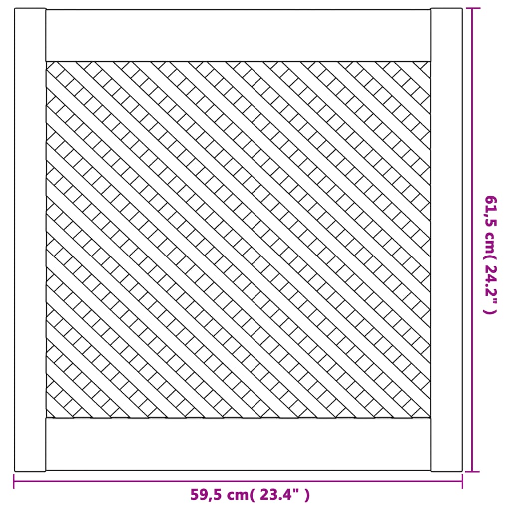 vidaXL Uși de dulap cu zăbrele 2 buc. 59,5x61,5 cm, lemn masiv de pin