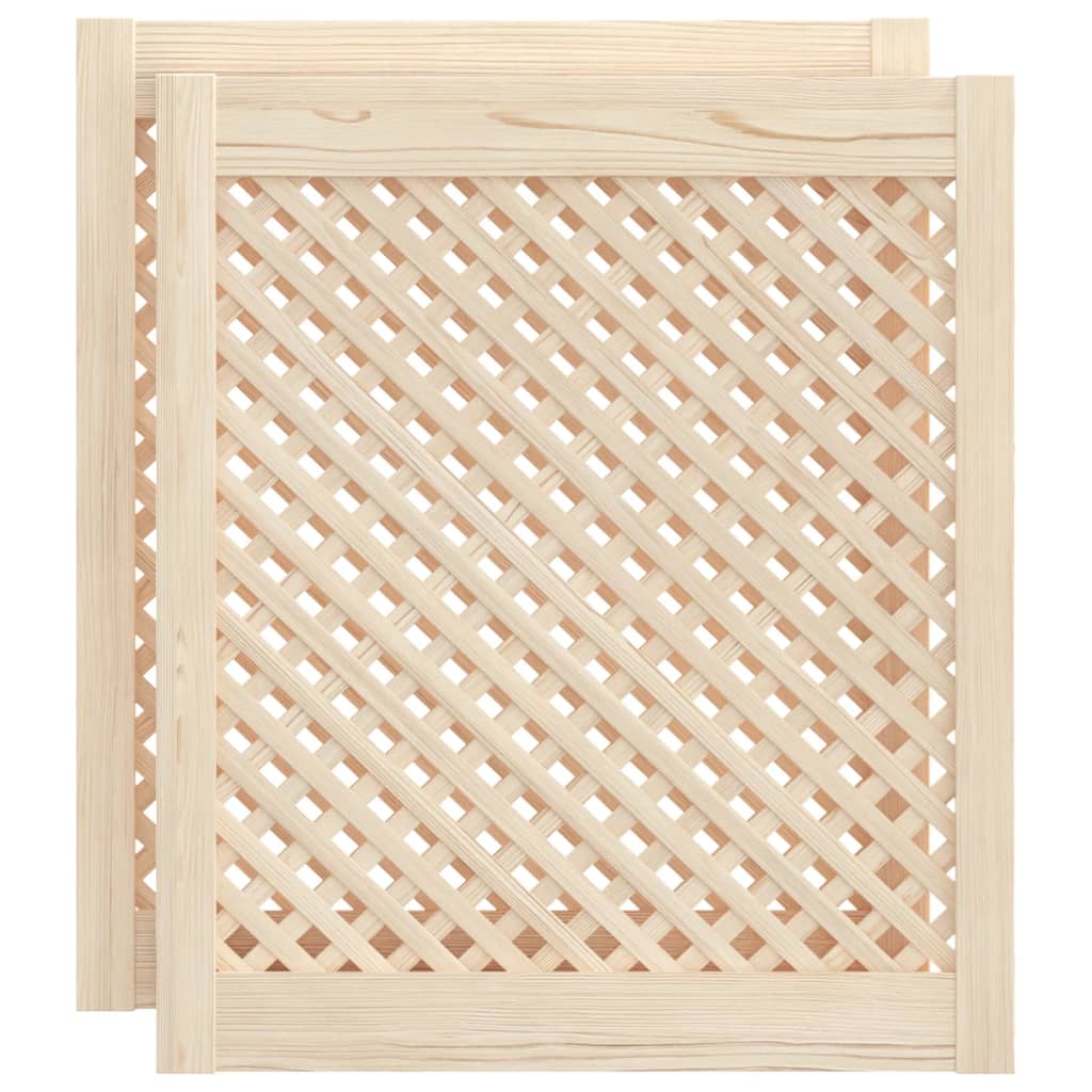 vidaXL Uși de dulap cu zăbrele 2 buc. 59,5x69 cm, lemn masiv de pin vidaXL Uși de dulap cu zăbrele 2 buc. 59,5x69 cm, lemn masiv de pin
