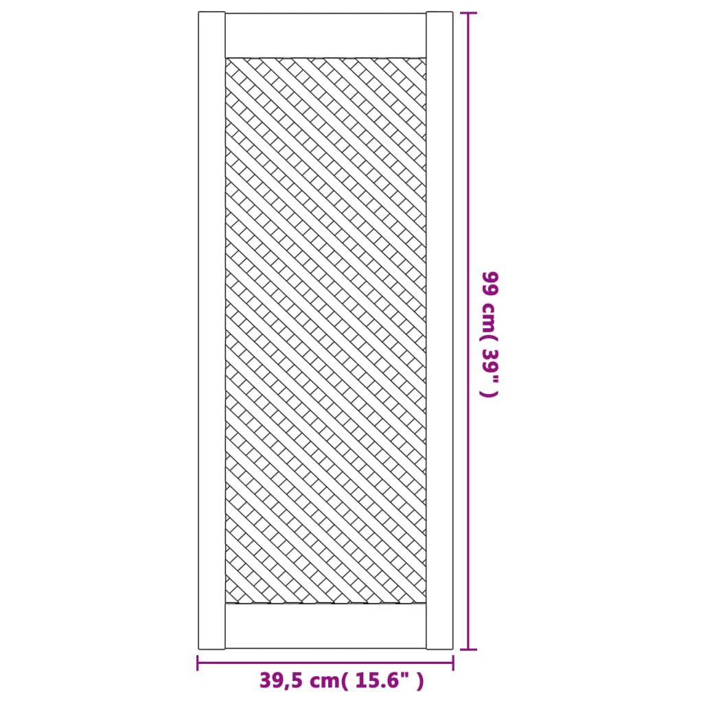 vidaXL Uși de dulap cu zăbrele 2 buc. 39,5x99 cm, lemn masiv de pin