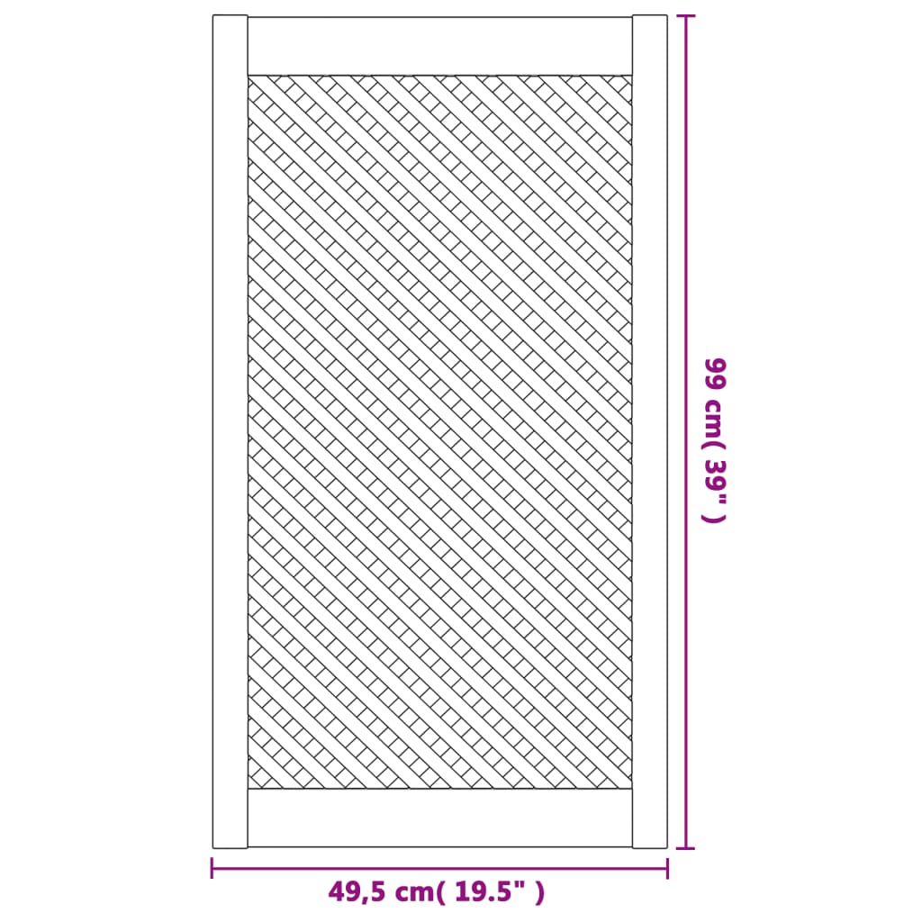 vidaXL Uși de dulap cu zăbrele 2 buc. 49,5x99 cm, lemn masiv de pin vidaXL Uși de dulap cu zăbrele 2 buc. 49,5x99 cm, lemn masiv de pin