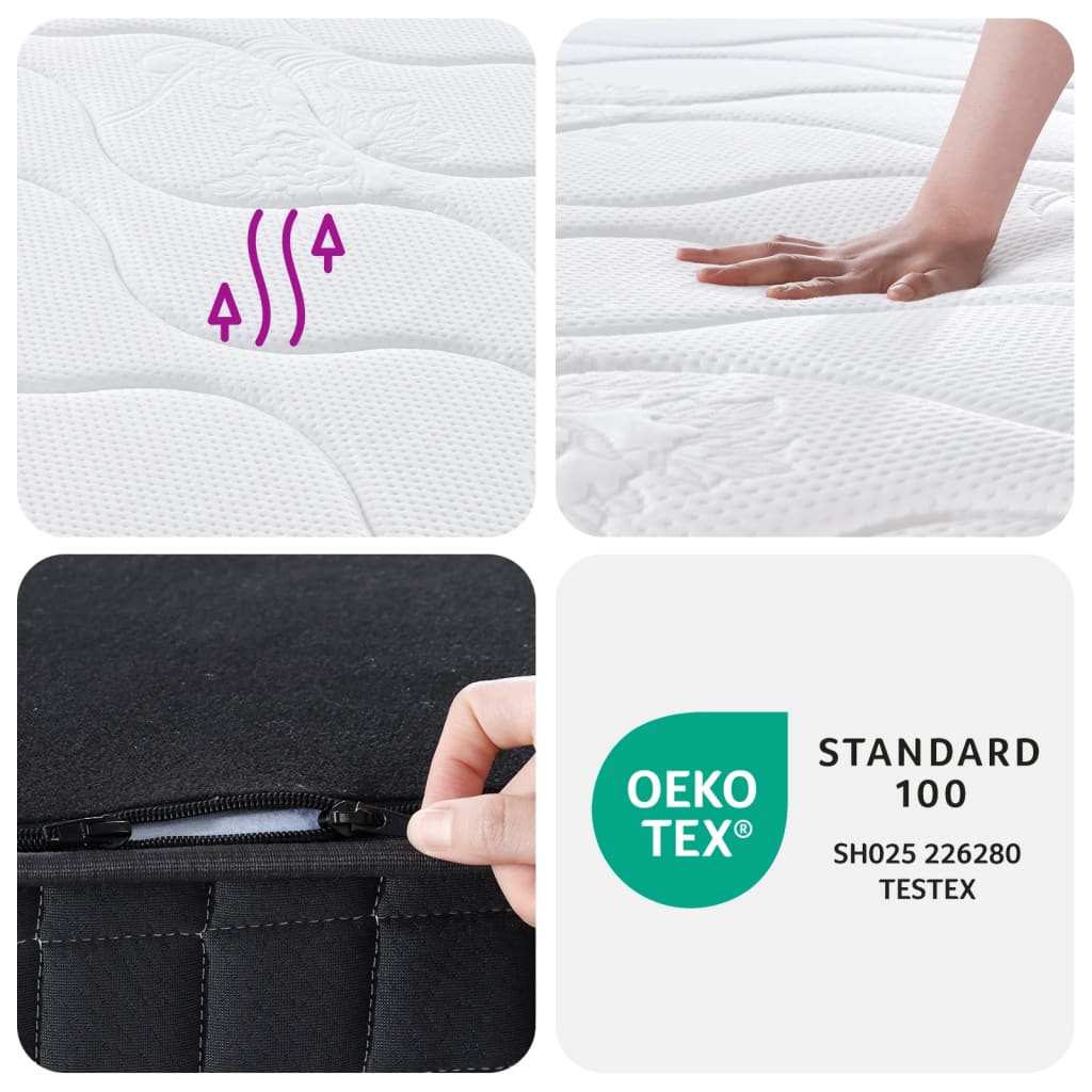 vidaXL Saltea cu arcuri bonnell, fermitate medie, 90x200 cm vidaXL Saltea cu arcuri bonnell, fermitate medie, 90x200 cm
