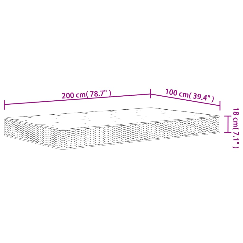 vidaXL Saltea cu arcuri bonnell, fermitate medie, 100x200 cm vidaXL Saltea cu arcuri bonnell, fermitate medie, 100x200 cm