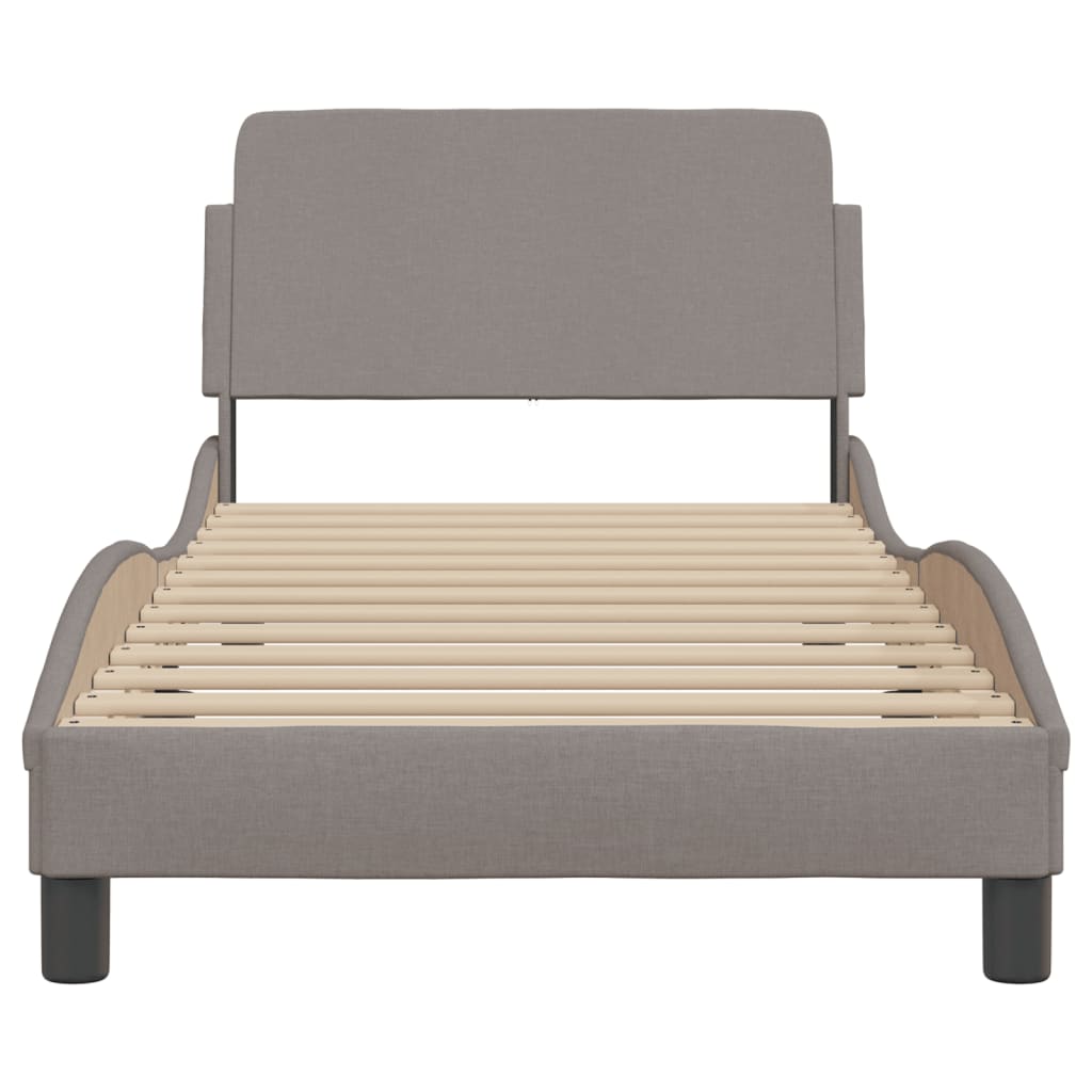 vidaXL Cadru de pat cu tăblie fără saltea, taupe, 80x200 cm, textil