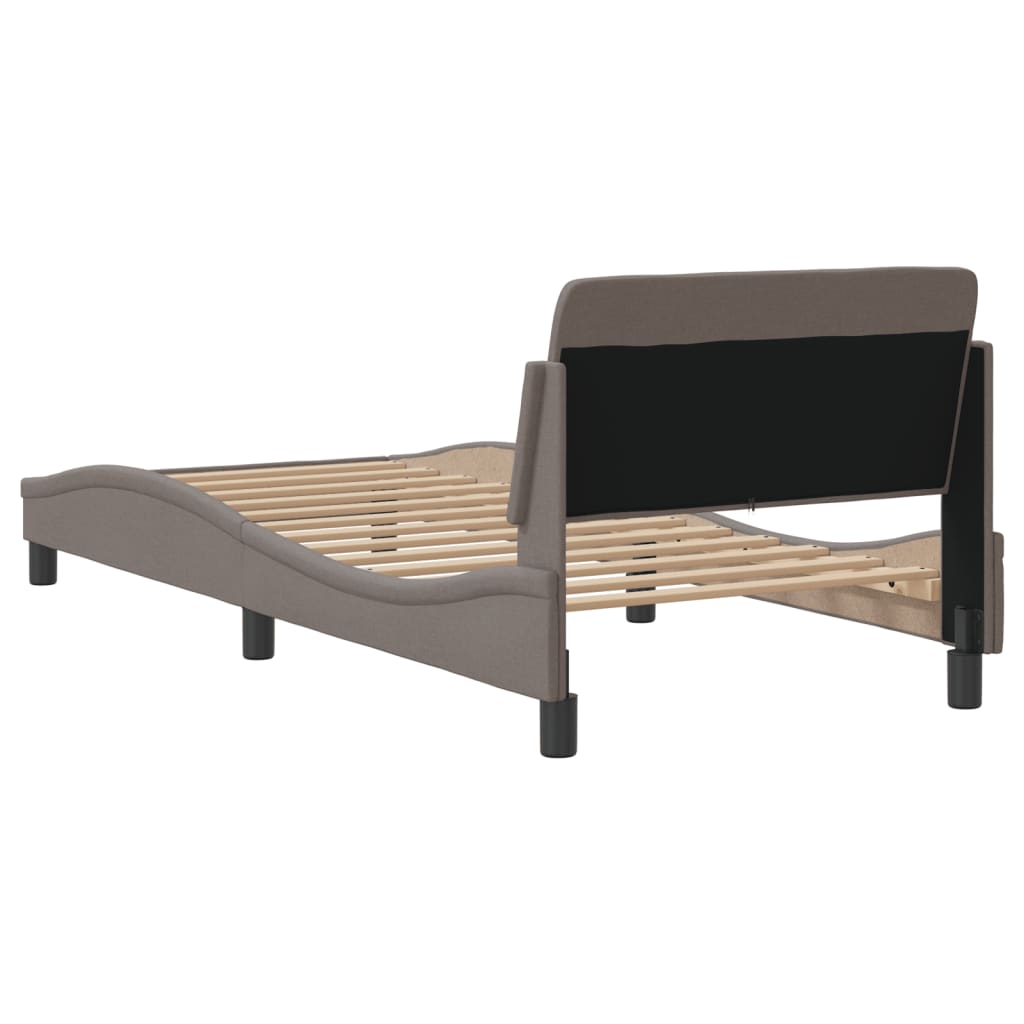 vidaXL Cadru de pat cu tăblie fără saltea, taupe, 80x200 cm, textil
