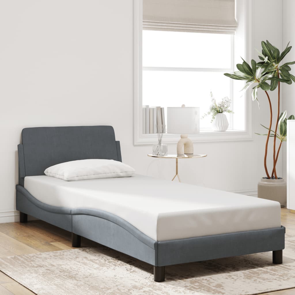 vidaXL Cadru de pat fără saltea, gri închis, 80x200 cm, catifea vidaXL Cadru de pat fără saltea, gri închis, 80x200 cm, catifea
