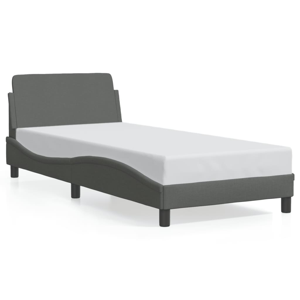 vidaXL Cadru de pat fără saltea, gri închis, 90x200 cm, textil vidaXL Cadru de pat fără saltea, gri închis, 90x200 cm, textil
