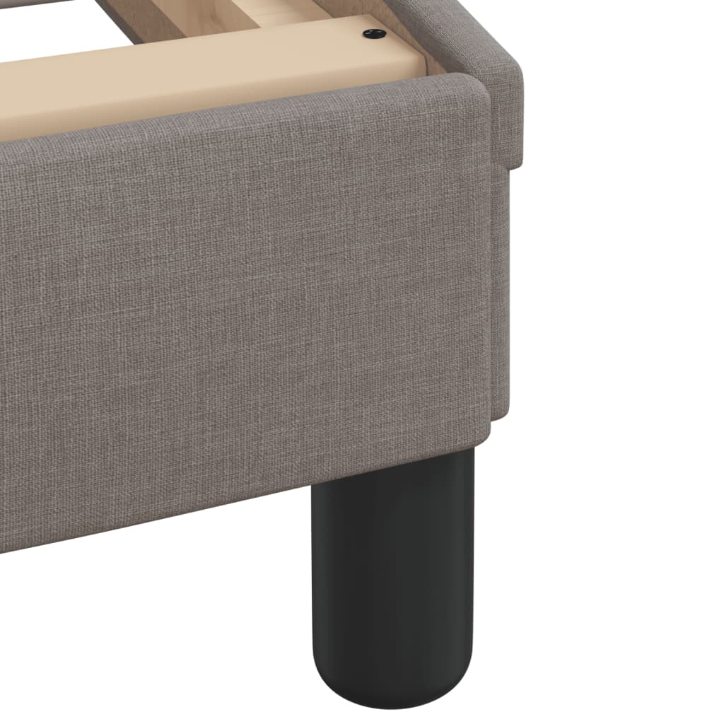 vidaXL Cadru de pat cu tăblie fără saltea, taupe, 90x200 cm, textil