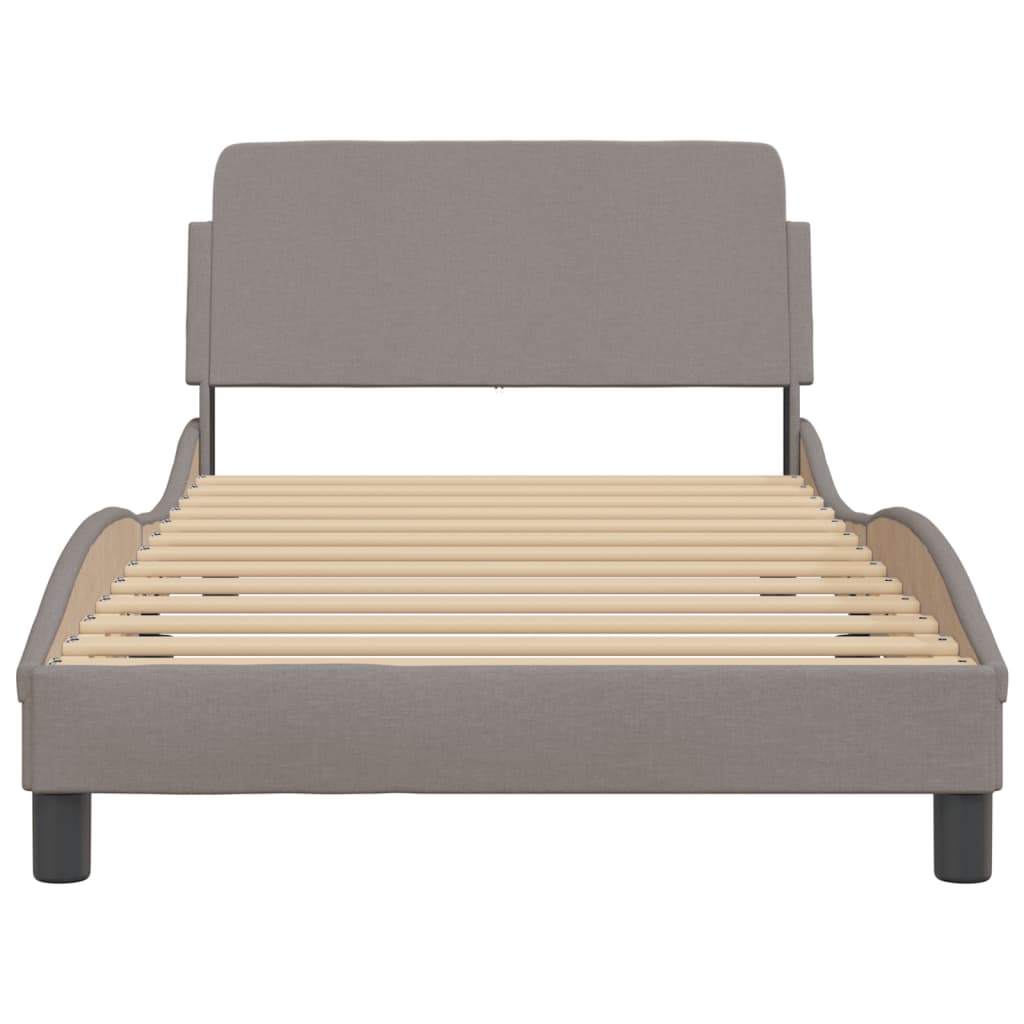 vidaXL Cadru de pat fără saltea, gri taupe, 100x200 cm, textil vidaXL Cadru de pat fără saltea, gri taupe, 100x200 cm, textil