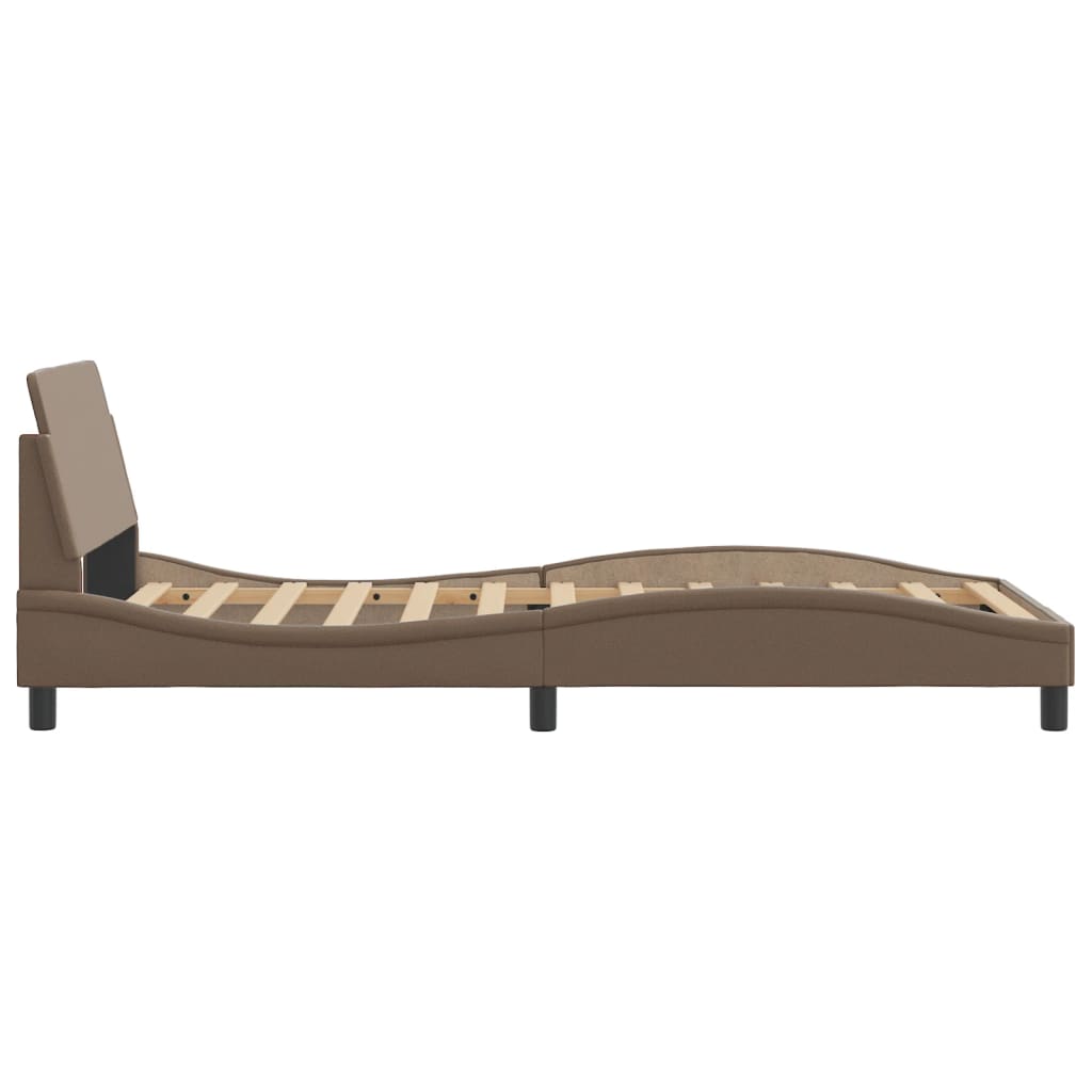 vidaXL Cadru de pat cu tăblie, cappuccino, 100x200 cm, piele ecologică vidaXL Cadru de pat cu tăblie, cappuccino, 100x200 cm, piele ecologică