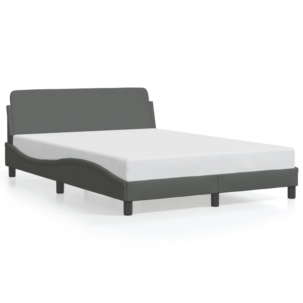 vidaXL Cadru de pat fără saltea, gri închis, 120x200 cm, textil