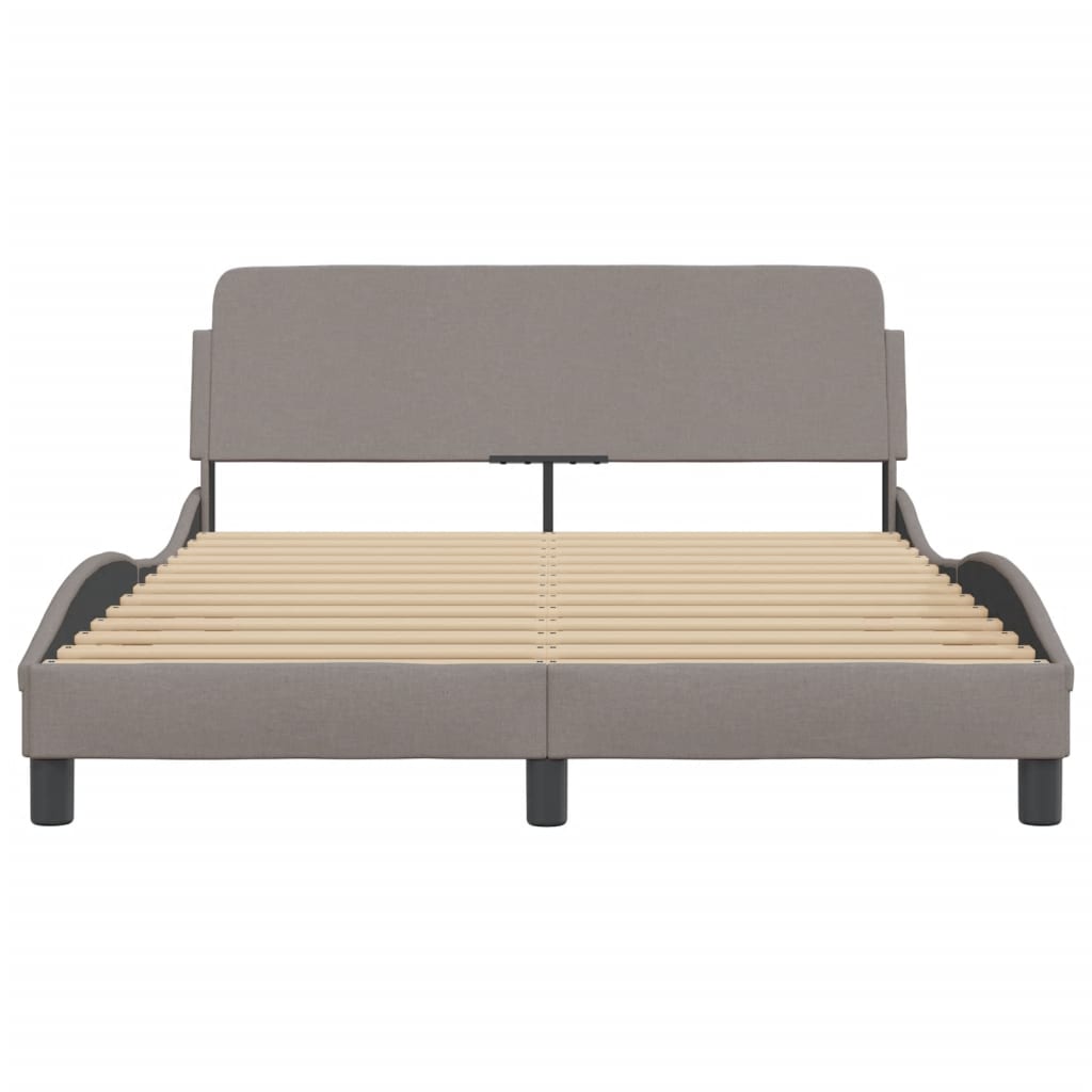 vidaXL Cadru de pat fără saltea, gri taupe, 120x200 cm, textil vidaXL Cadru de pat fără saltea, gri taupe, 120x200 cm, textil