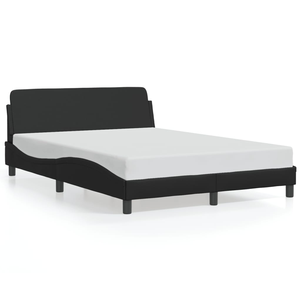vidaXL Cadru de pat cu tăblie, negru, 120x200 cm, piele ecologică vidaXL Cadru de pat cu tăblie, negru, 120x200 cm, piele ecologică