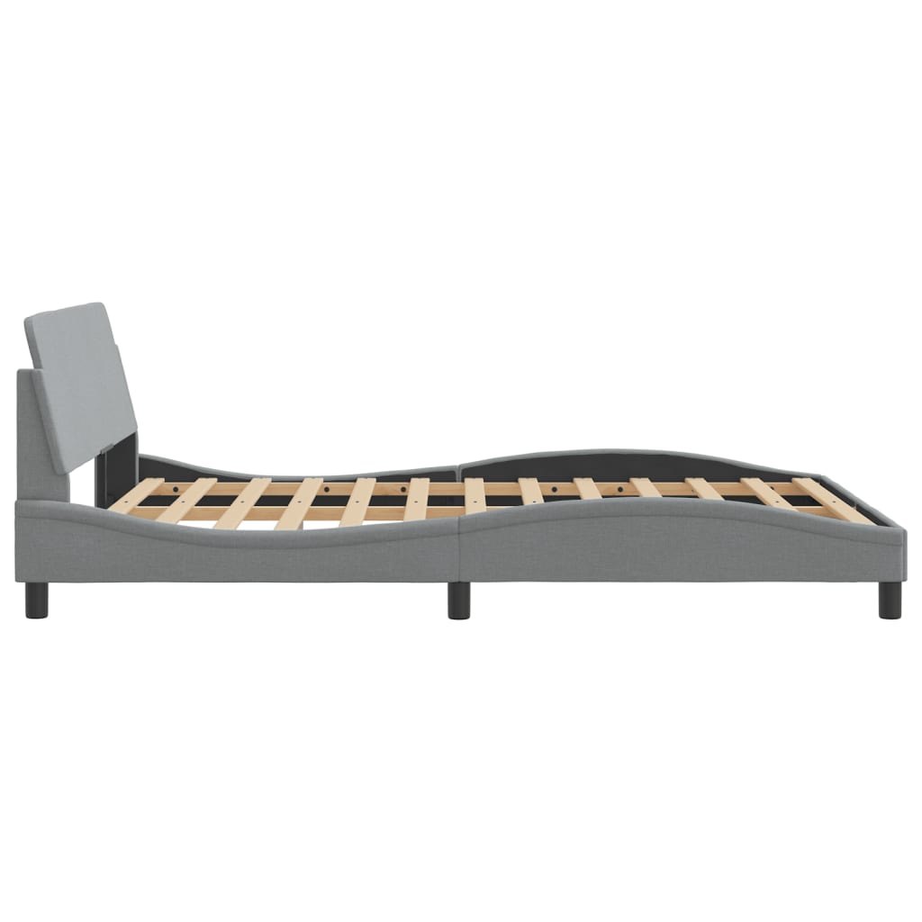 vidaXL Cadru de pat fără saltea, gri deschis, 140x190 cm, textil