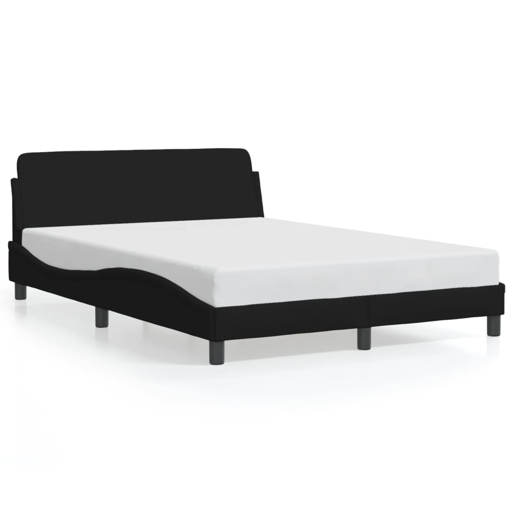 vidaXL Cadru de pat fără saltea, negru, 140x190 cm, textil vidaXL Cadru de pat fără saltea, negru, 140x190 cm, textil