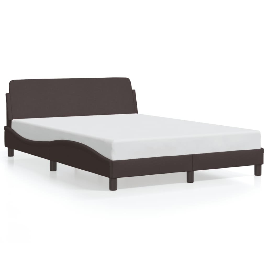 vidaXL Cadru de pat fără saltea, maro închis, 140x200 cm, textil vidaXL Cadru de pat fără saltea, maro închis, 140x200 cm, textil