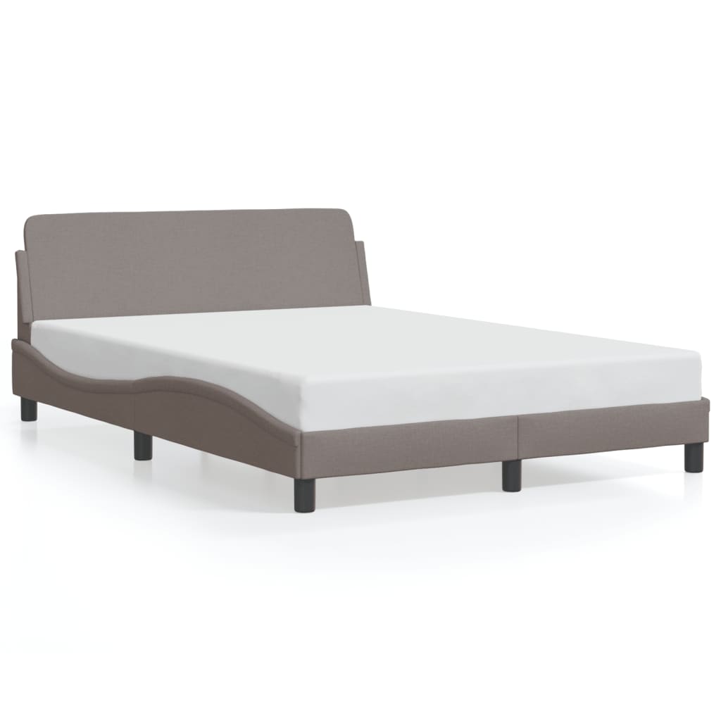 vidaXL Cadru de pat fără saltea, gri taupe, 140x190 cm, textil vidaXL Cadru de pat fără saltea, gri taupe, 140x190 cm, textil