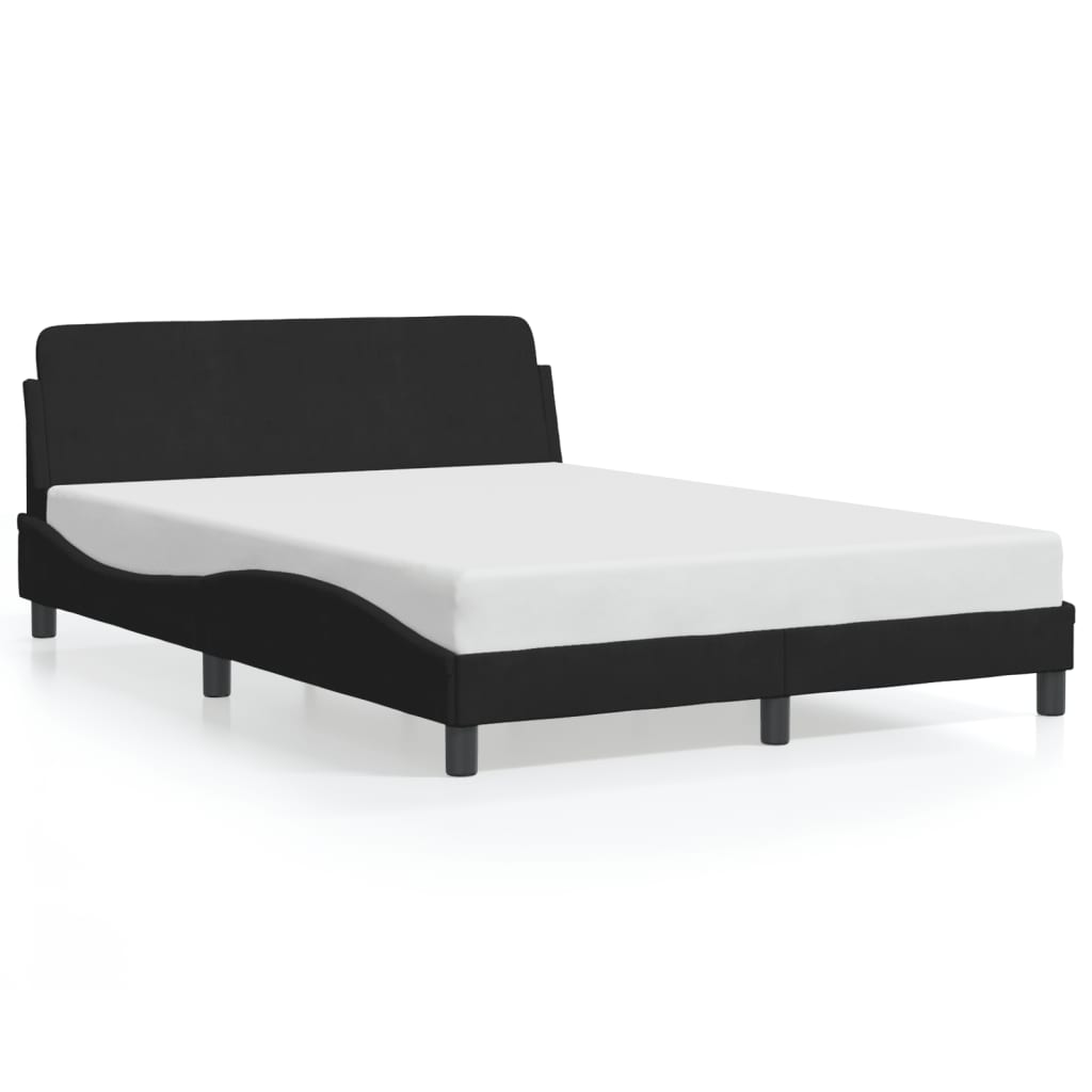 vidaXL Cadru de pat fără saltea, negru, 140x190 cm, catifea
