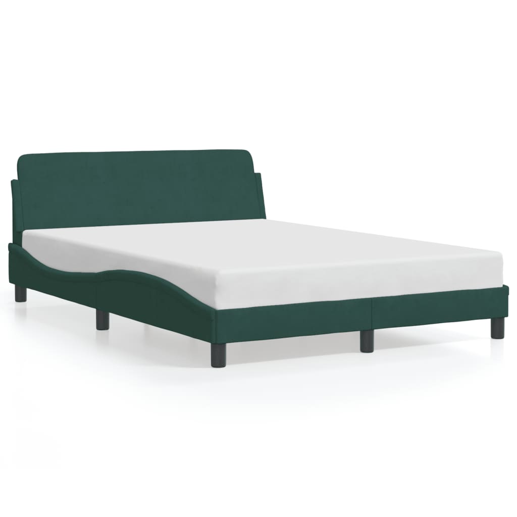 vidaXL Cadru de pat fără saltea, verde închis, 140x190 cm, catifea vidaXL Cadru de pat fără saltea, verde închis, 140x190 cm, catifea