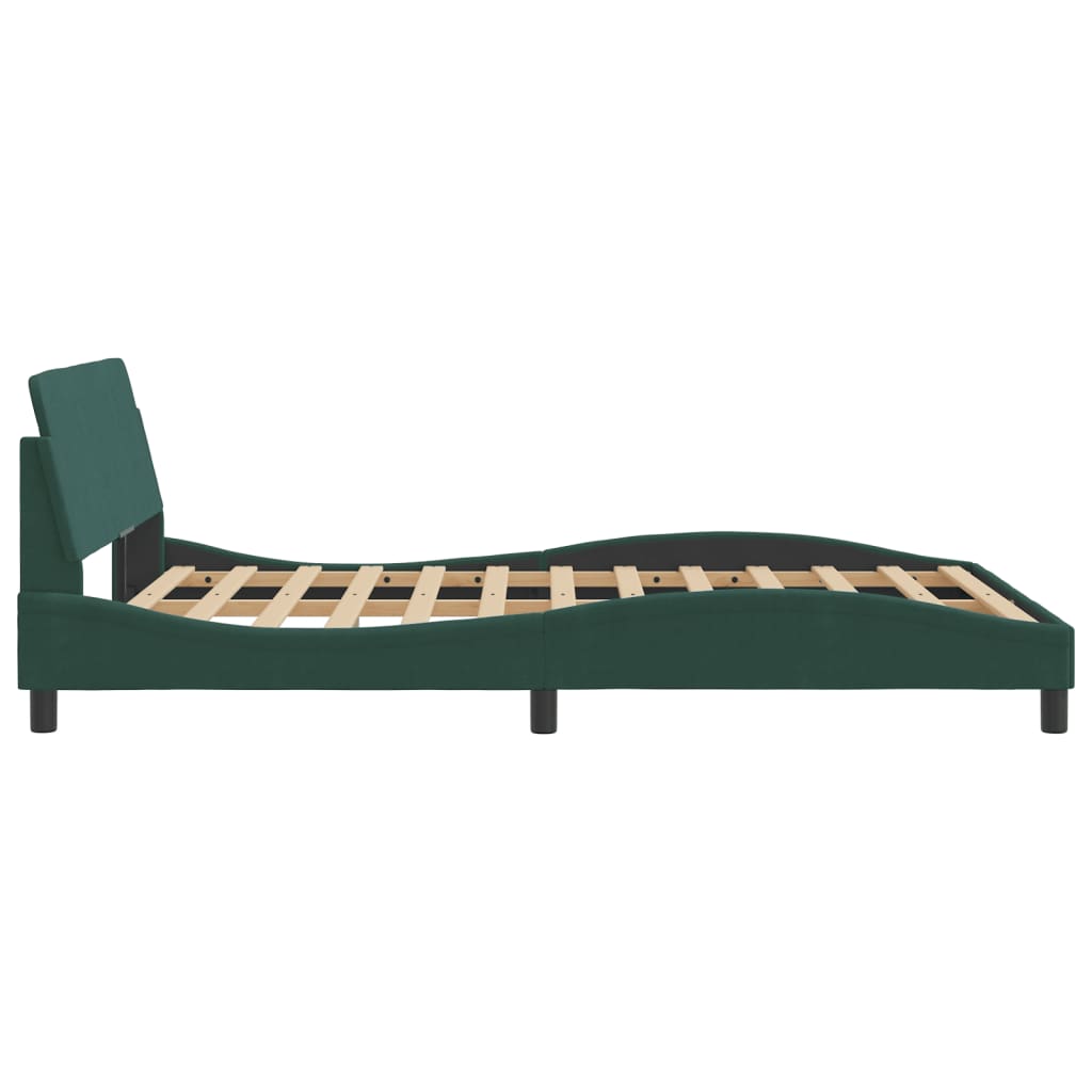 vidaXL Cadru de pat fără saltea, verde închis, 140x190 cm, catifea vidaXL Cadru de pat fără saltea, verde închis, 140x190 cm, catifea