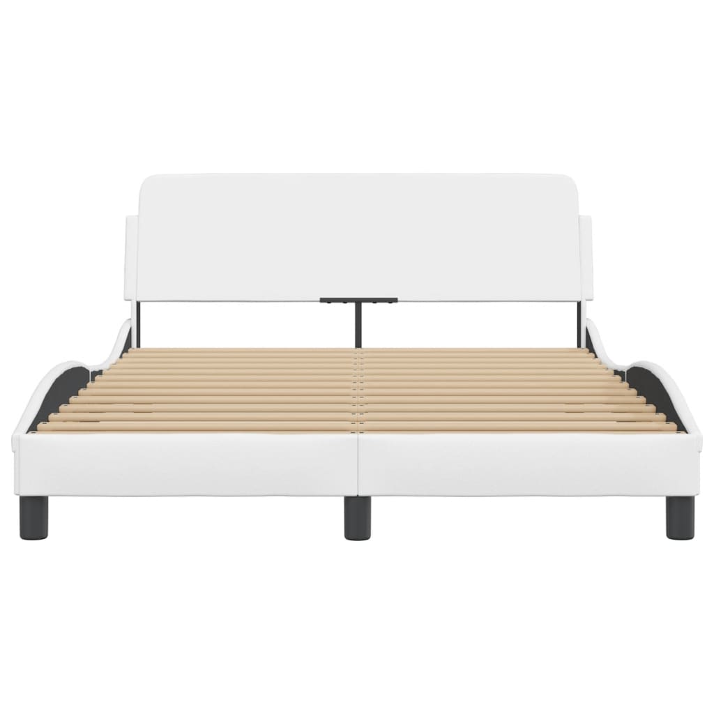 vidaXL Cadru de pat cu tăblie, negru, 140x190 cm, piele ecologică