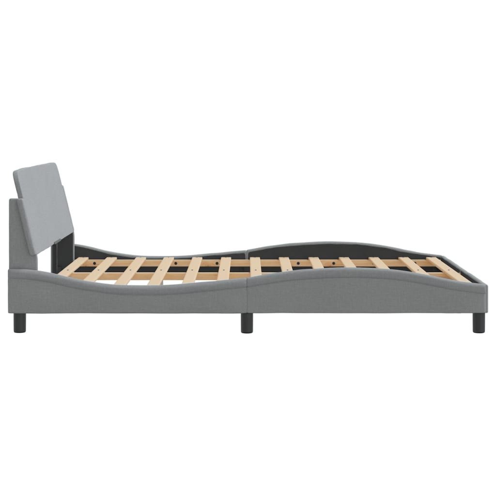 vidaXL Cadru de pat fără saltea, gri deschis, 140x200 cm, textil