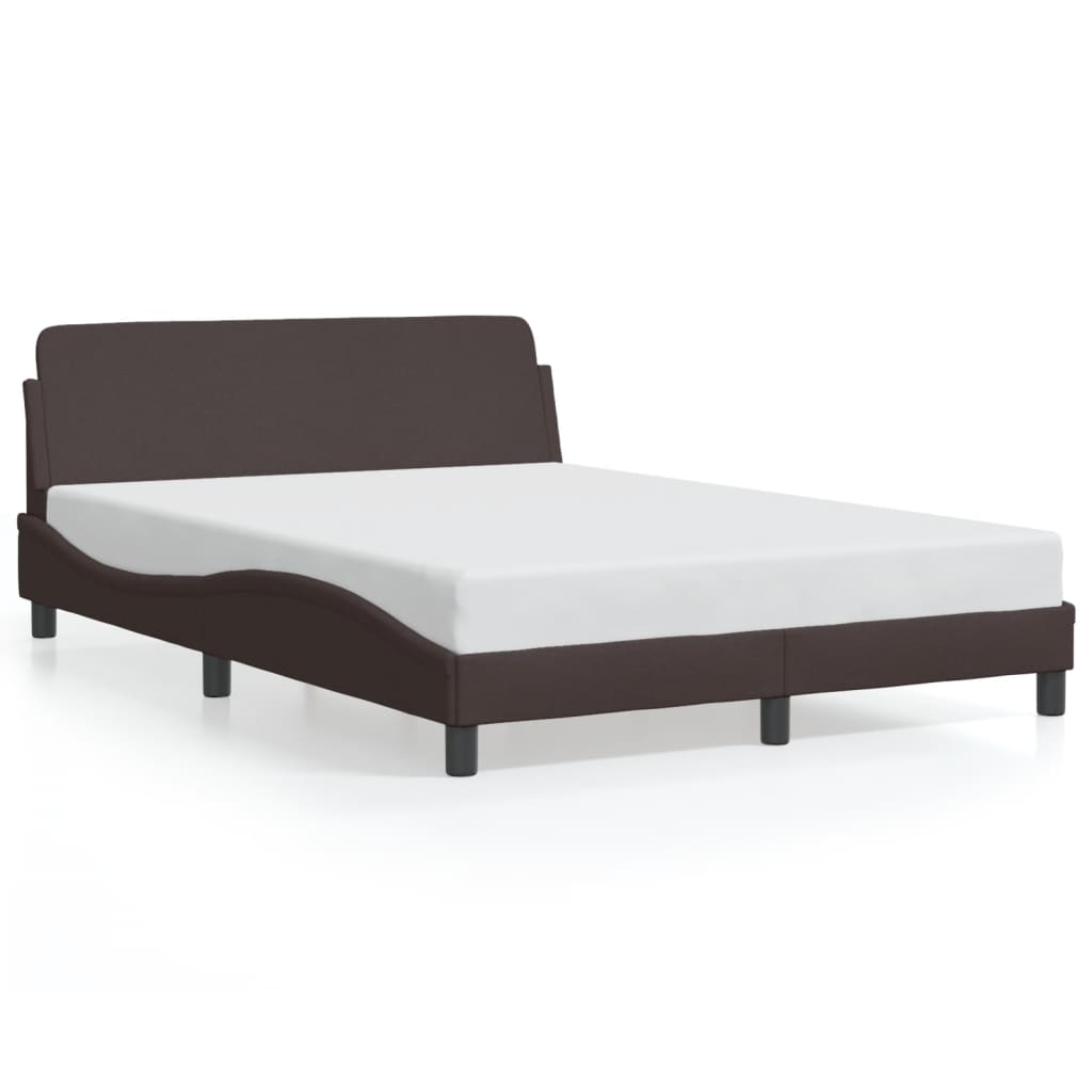 vidaXL Cadru de pat fără saltea, maro închis, 140x200 cm, textil vidaXL Cadru de pat fără saltea, maro închis, 140x200 cm, textil