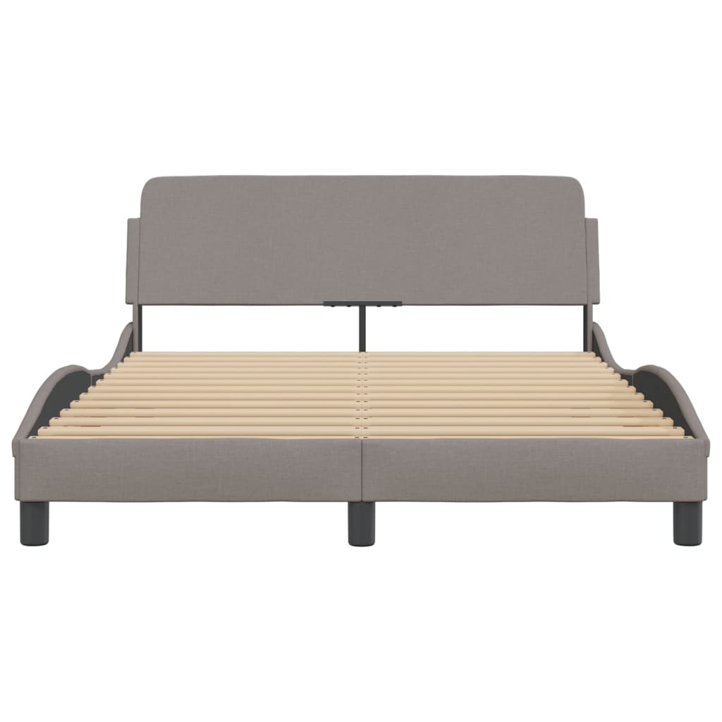vidaXL Cadru de pat fără saltea, gri taupe, 140x200 cm, textil vidaXL Cadru de pat fără saltea, gri taupe, 140x200 cm, textil