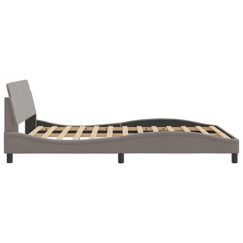 vidaXL Cadru de pat fără saltea, gri taupe, 140x200 cm, textil vidaXL Cadru de pat fără saltea, gri taupe, 140x200 cm, textil