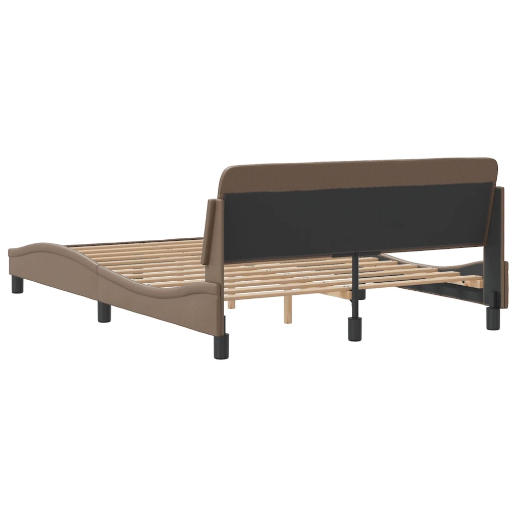 vidaXL Cadru de pat cu tăblie, cappuccino, 140x200 cm, piele ecologică vidaXL Cadru de pat cu tăblie, cappuccino, 140x200 cm, piele ecologică