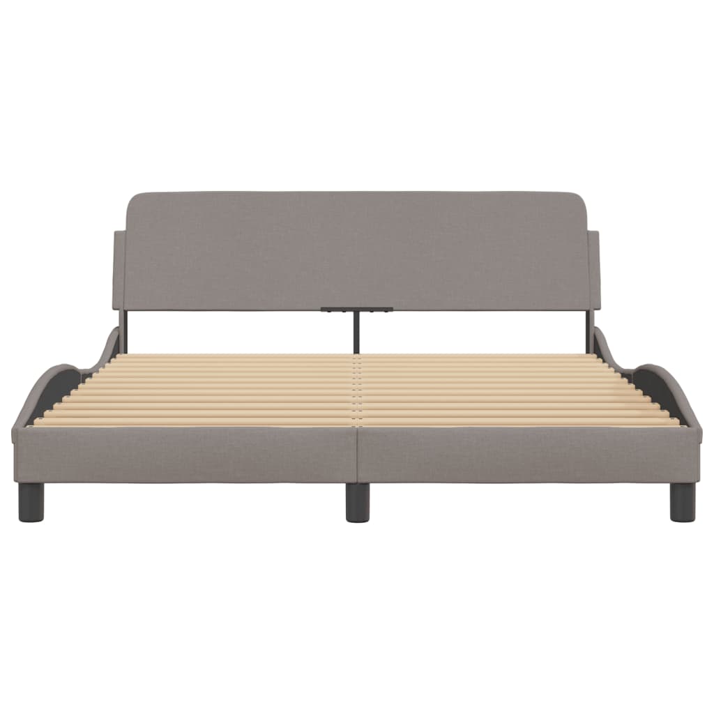 vidaXL Cadru de pat fără saltea, gri taupe, 160x200 cm, textil vidaXL Cadru de pat fără saltea, gri taupe, 160x200 cm, textil