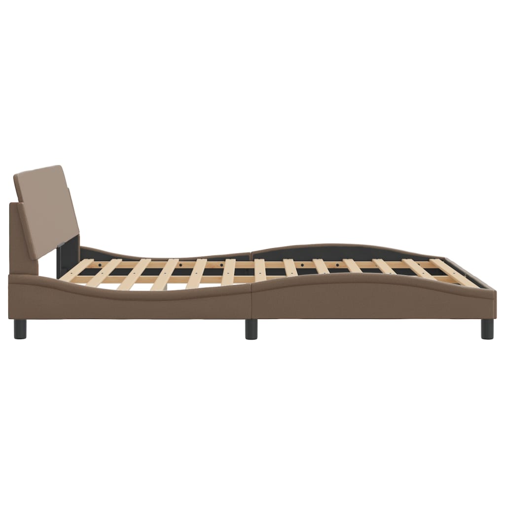 vidaXL Cadru de pat cu tăblie, cappuccino, 160x200 cm, piele ecologică vidaXL Cadru de pat cu tăblie, cappuccino, 160x200 cm, piele ecologică