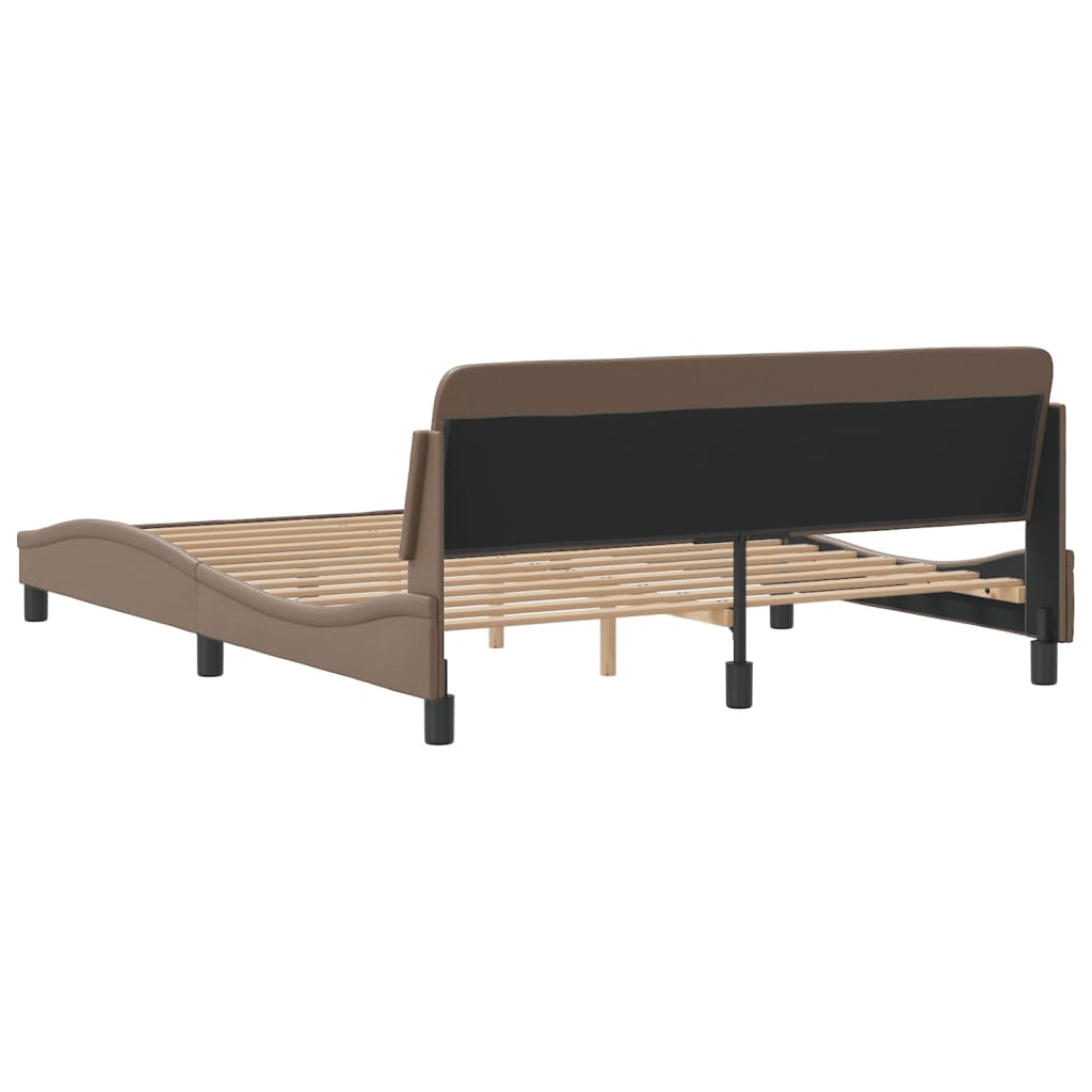 vidaXL Cadru de pat cu tăblie, cappuccino, 160x200 cm, piele ecologică vidaXL Cadru de pat cu tăblie, cappuccino, 160x200 cm, piele ecologică